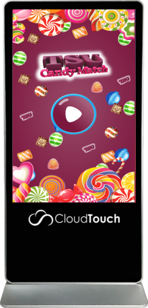 Candy Match Custom Game Touch Screen Kiosk Rental - Cloud Touch