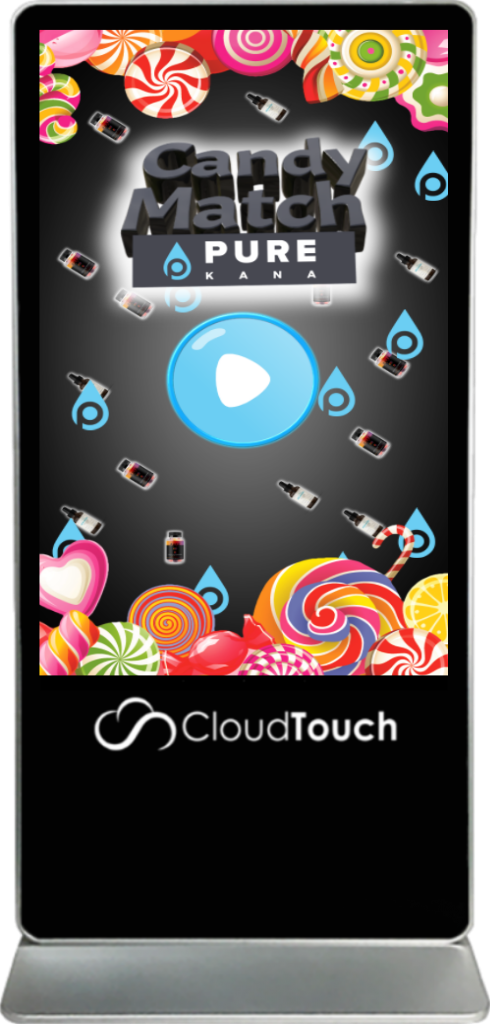 Candy Match Custom Game Touch Screen Kiosk Rental - Cloud Touch