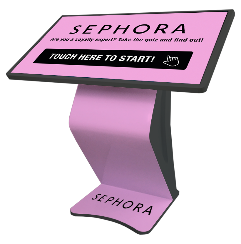 Horizontal Touchscreen Kiosk Rental Plus Custom Quiz