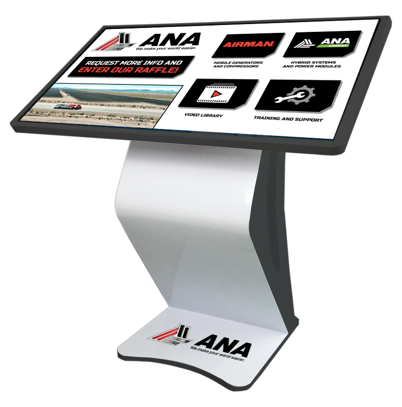 Horizontal Touchscreen Kiosk Rental Custom Content Development