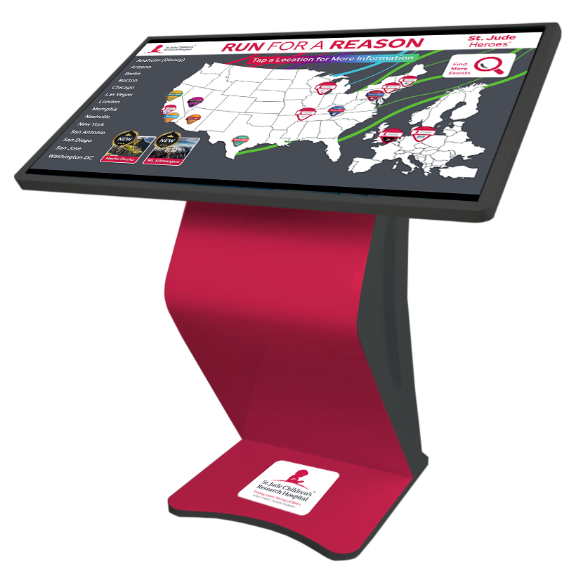 Horizontal Touchscreen Kiosk Rental Interactive Map