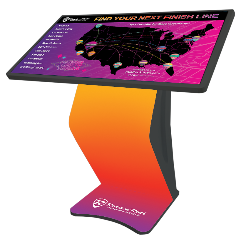Horizontal Touchscreen Kiosk Rental Plus Interactive Maps