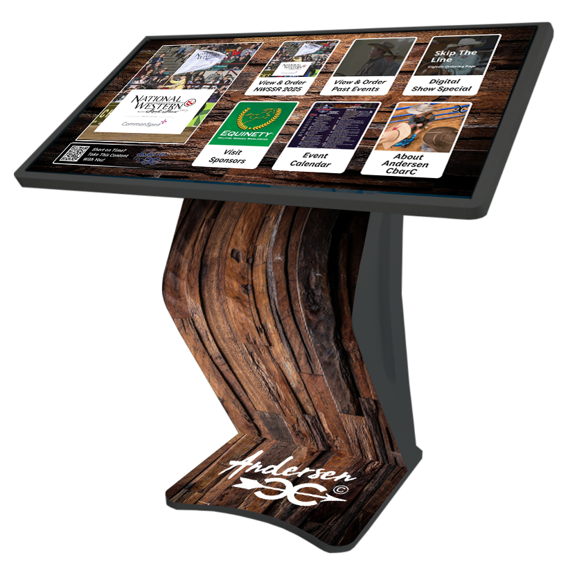 Horizontal Touchscreen Kiosk Rental Plus Interactive Content