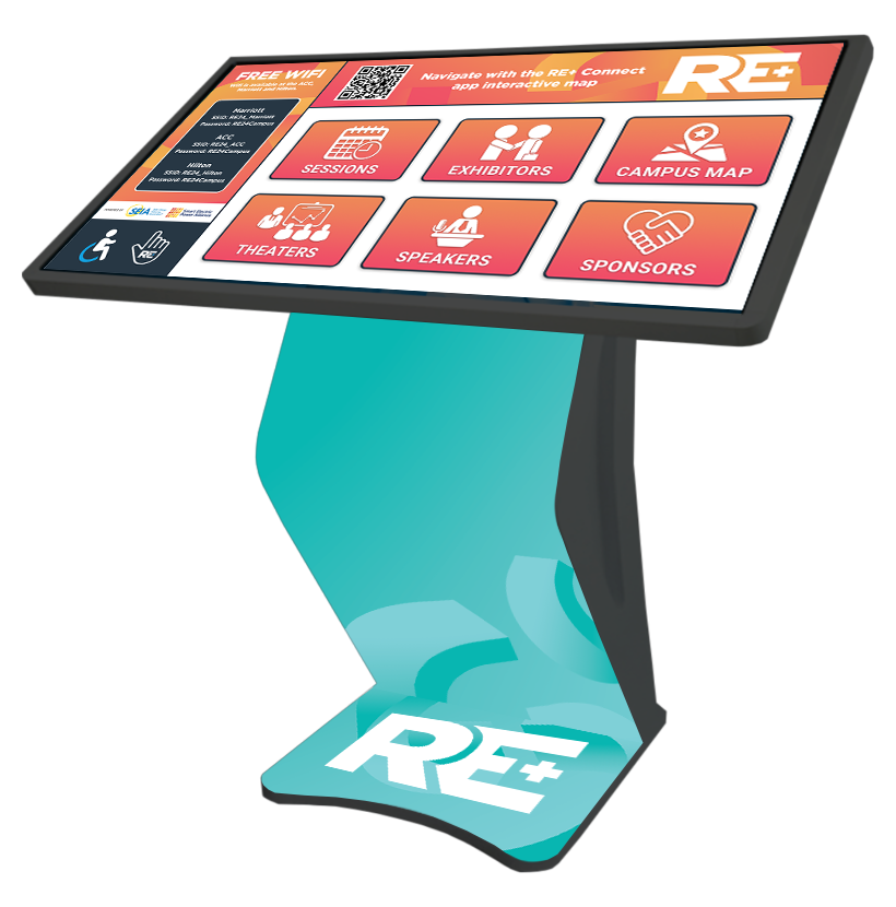 Horizontal Touchscreen Kiosk Rental Plus Interactive Content Design