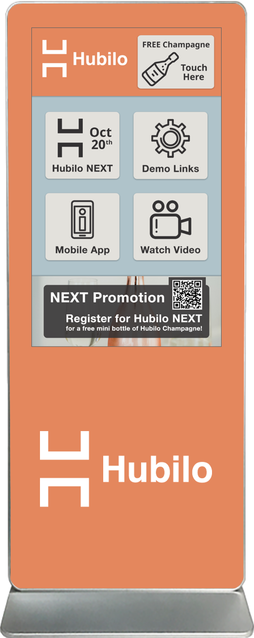 Exhibitor Touch Screen Kiosk Rental Hubilo