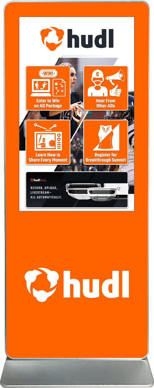 Exhibitor Touch Screen Kiosk Rental HUDL