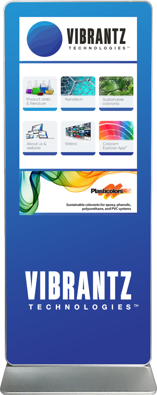 Exhibitor Touch Screen Kiosk Rental Vibrantz