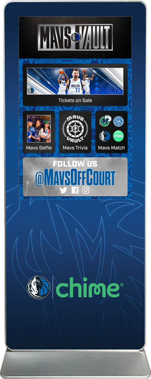 Exhibitor Touch Screen Kiosk Rental Dallas Mavericks