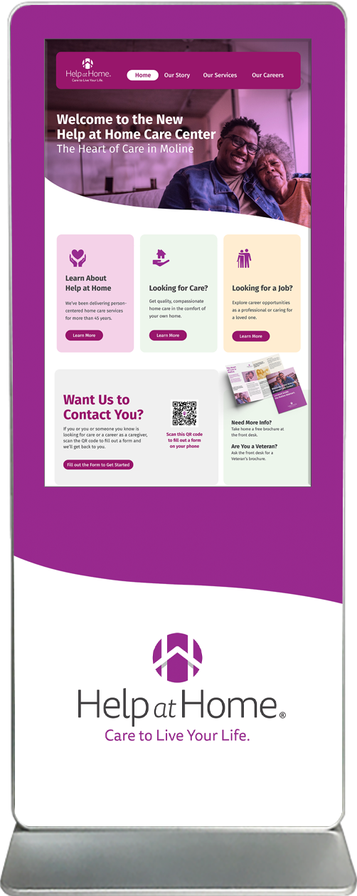 Exhibitor Touch Screen Kiosk Rental Help at Home