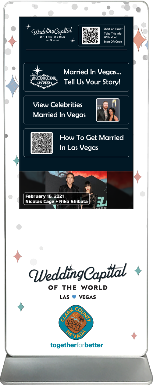 Exhibitor Touch Screen Kiosk Rental Weddings Vegas