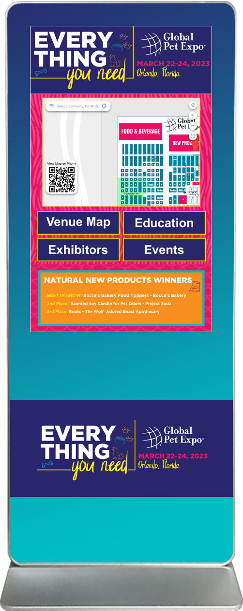 touch screen kiosk rental content design sample AAPA WPE