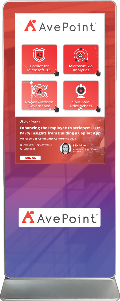 Exhibitor Touch Screen Kiosk Rental AvePoint