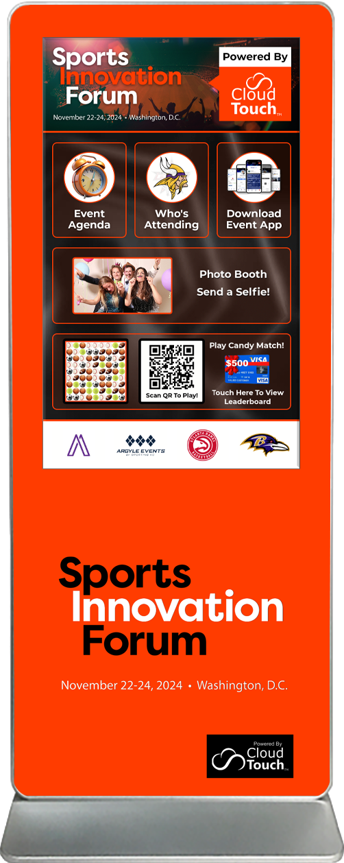 touch screen kiosk rental content design sample sports innovation forum