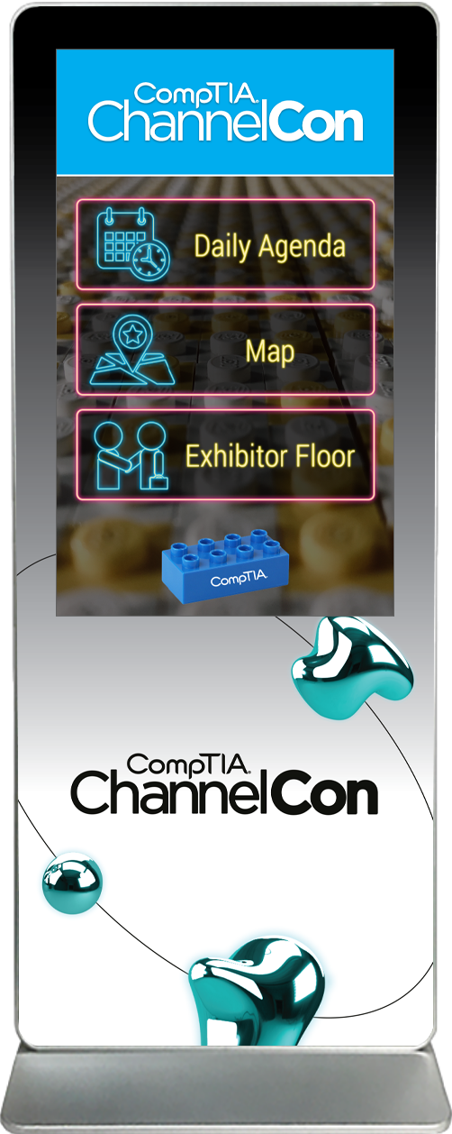 touch screen kiosk rental content design sample ChannelCon