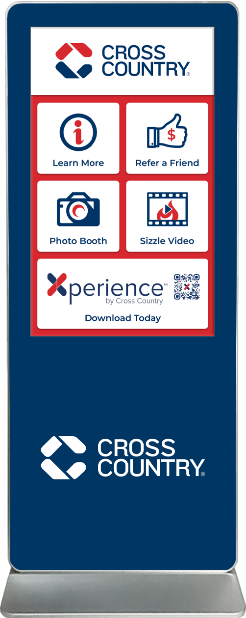 Exhibitor Touch Screen Kiosk Rental Cross Country