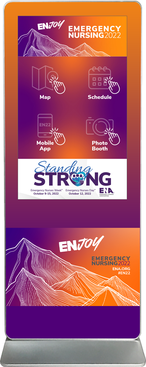 touch screen kiosk rental content design sample ENA