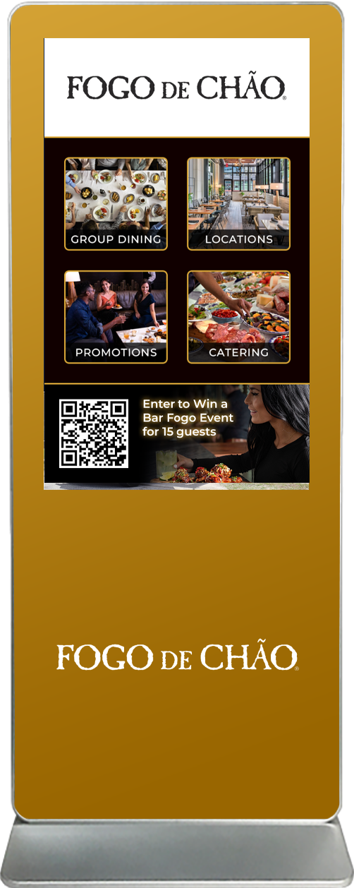 Exhibitor Touch Screen Kiosk Rental Fogo de Chao