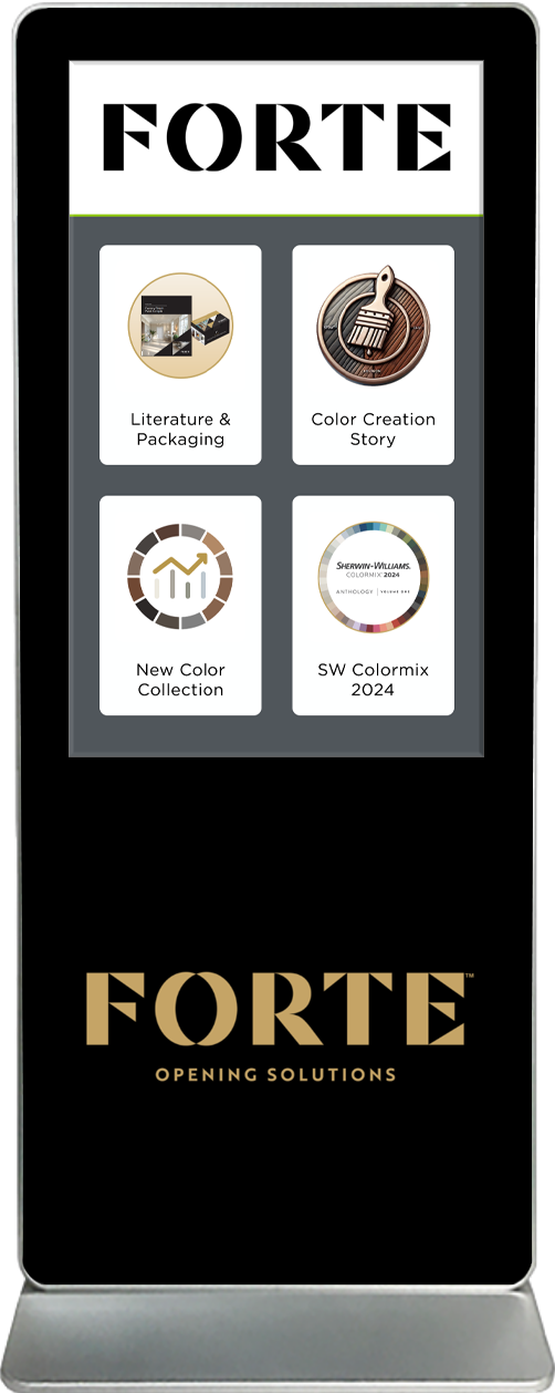 Exhibitor Touch Screen Kiosk Rental FORTE Color Selection