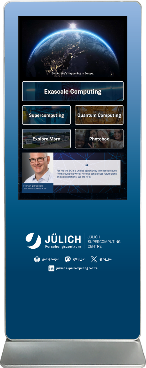 Exhibitor Touch Screen Kiosk Rental FZ Julich
