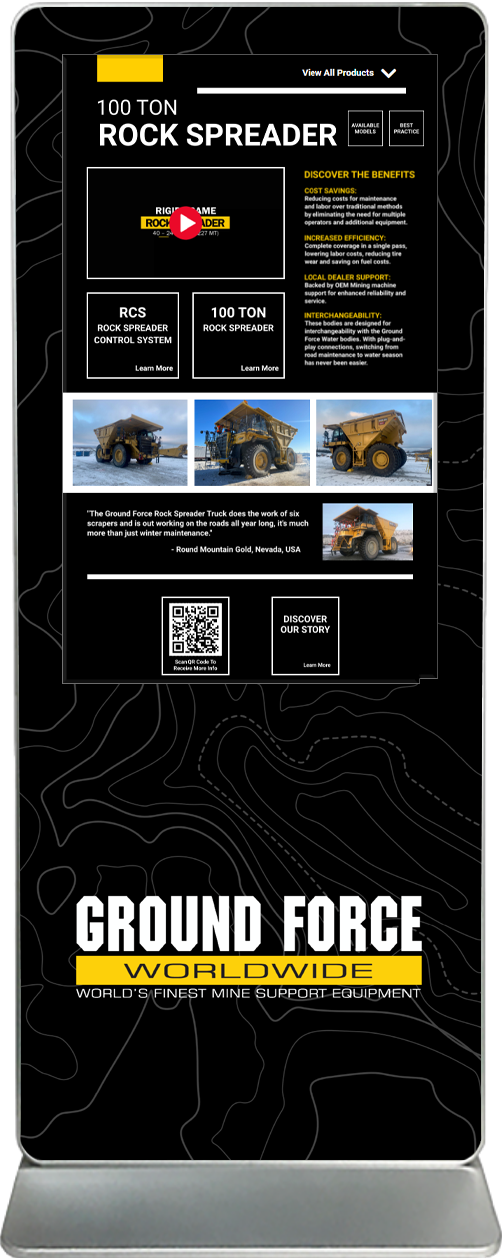 Exhibitor Touch Screen Kiosk Rental Ground Force