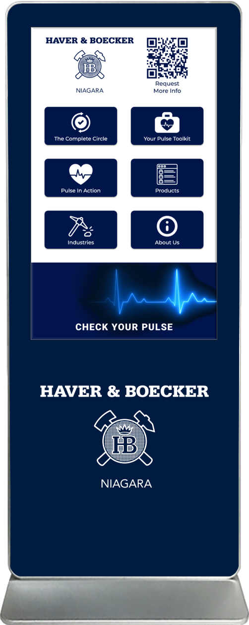 Exhibitor Touch Screen Kiosk Rental Haver Boecker
