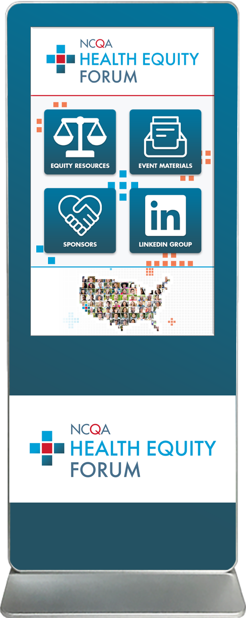 touch screen kiosk rental content design sample NCQA