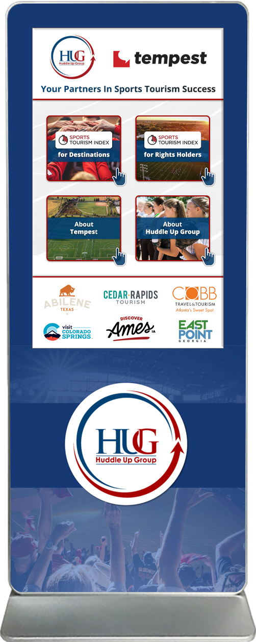 Exhibitor Touch Screen Kiosk Rental Huddle Up Group