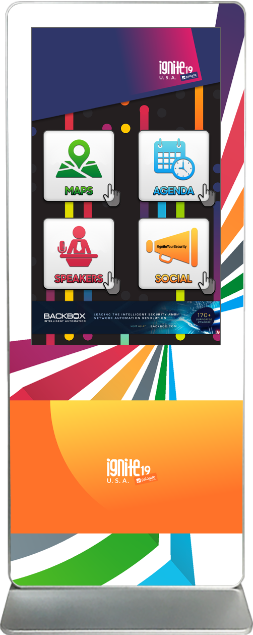 touch screen kiosk rental content design sample ignite