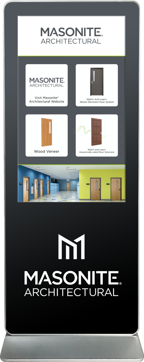 Exhibitor Touch Screen Kiosk Rental Masonite