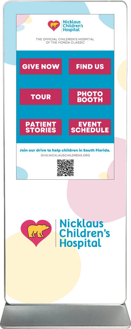 Exhibitor Touch Screen Kiosk Rental Nicklaus Children's Hospital
