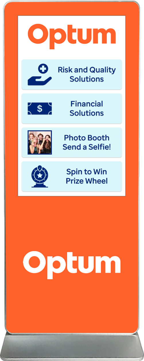 Exhibitor Touch Screen Kiosk Rental Optum