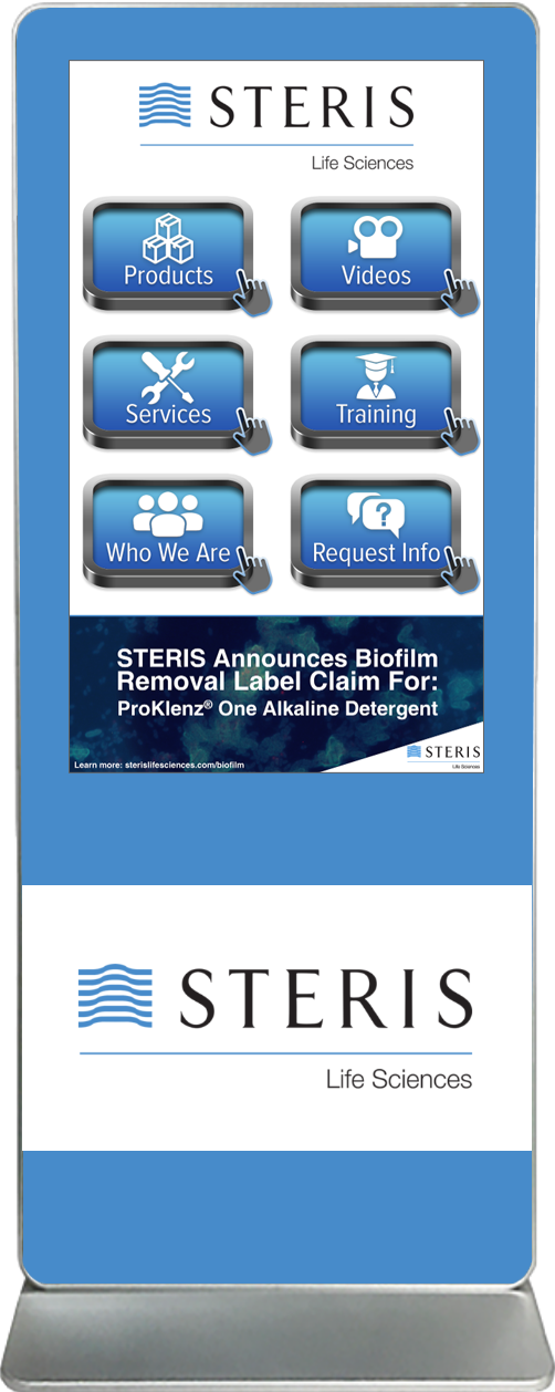 Exhibitor Touch Screen Kiosk Rental Steris